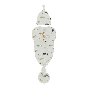 Knotted Gown with Hat Set in Fishing