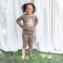Long Sleeve Pajamas in Latte Leopard