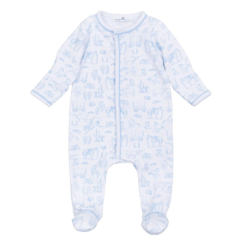Light Blue Wild West Toile Footie