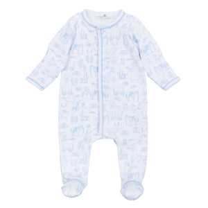 Light Blue Wild West Toile Footie