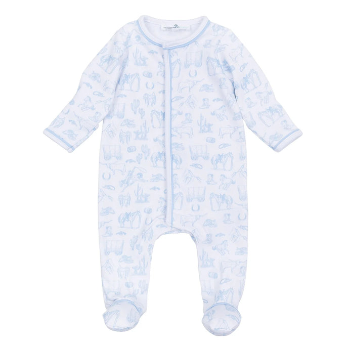 Light Blue Wild West Toile Footie
