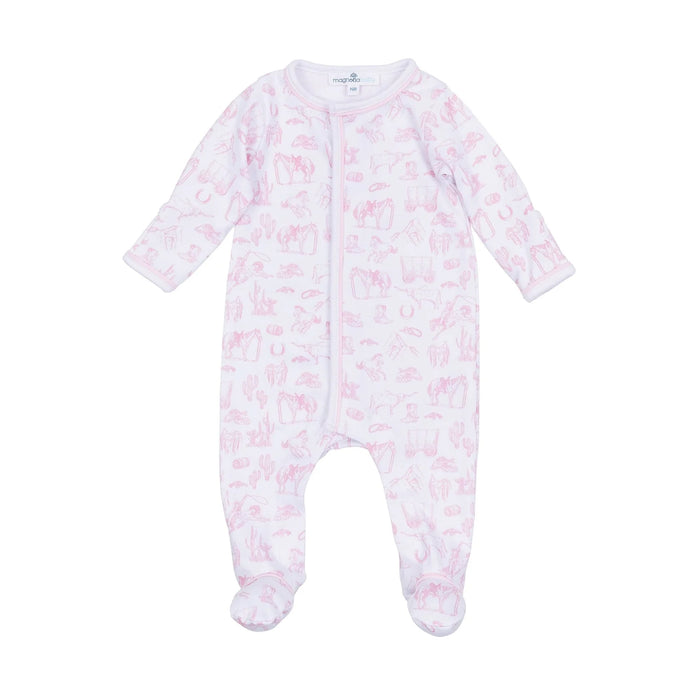 Pink Wild West Toile Footie