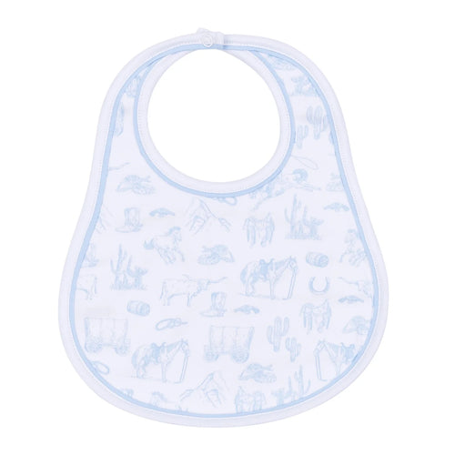 Light Blue Wild West Toile Bib