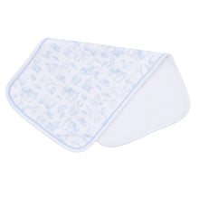 Light Blue Wild West Toile Burp Cloth