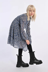 Girls Blue Nora Woven Dress