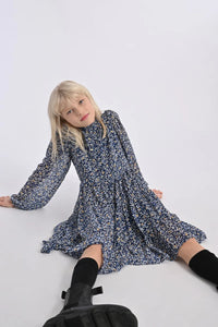 Girls Blue Nora Woven Dress