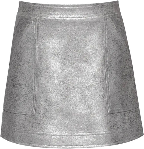 Shimmer Foiled Faux Leather Aline Skirt