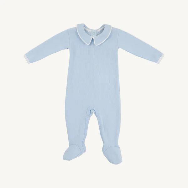 Rock Me Romper (Ribbed) Buckhead Blue with Worth Avenue White