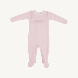 Rock Me Romper (Ribbed) Palm Beach Pink with Worth Avenue White