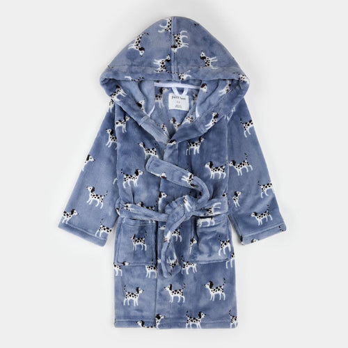 Dalmatians Print on Blue Plush Robe