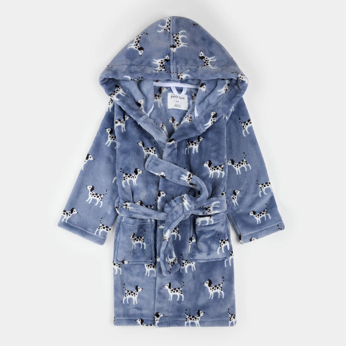 Dalmatians Print on Blue Plush Robe