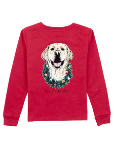Boys Deck The Paws LS Cabernet