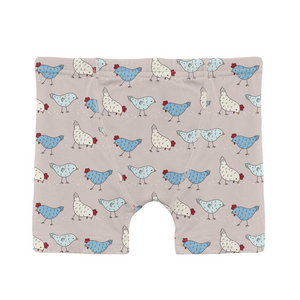 Boys Boxer Brief Latte Chickens