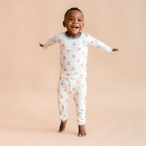 Long Sleeve Pajamas in Teddy Bear