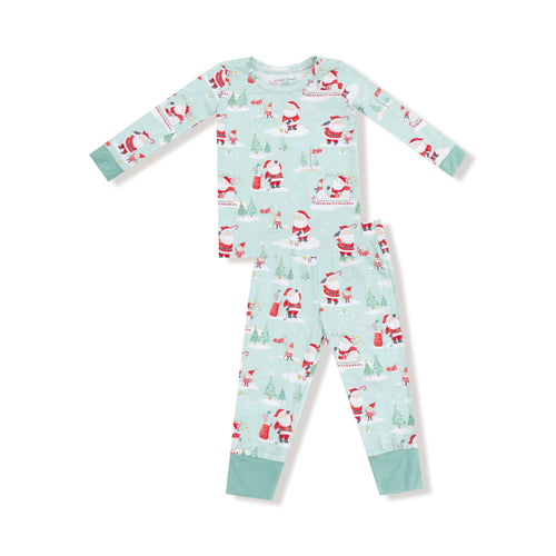 Golfing Santa and Elves Long Sleeve Loungewear Set