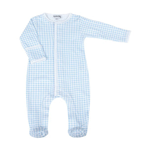 Blue Mini Checks Footie