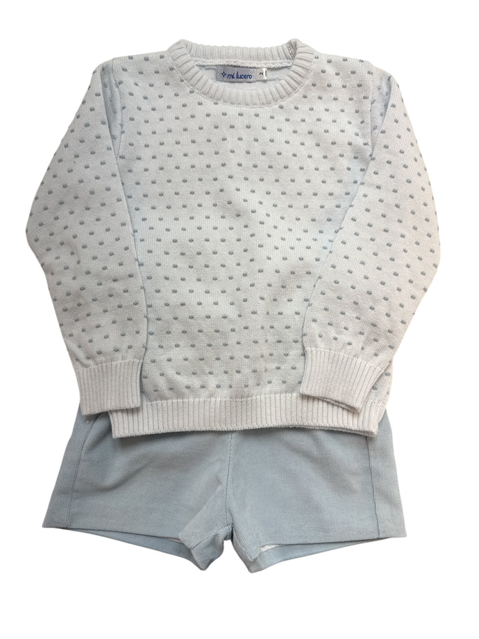 Light Blue Corduroy Short Set