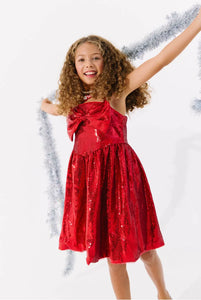 BIG BOW SEQUIN DRESS