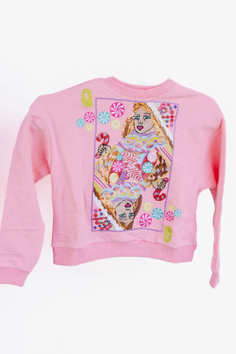 Kids Pink Candyland Queen Logo Sweatshirt