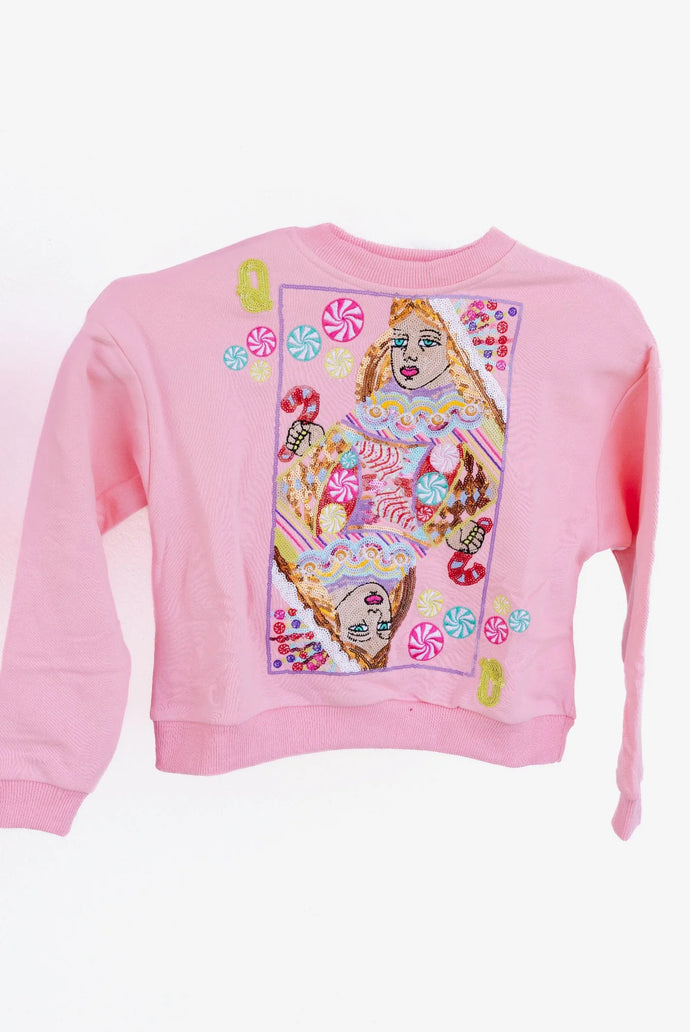 Kids Pink Candyland Queen Logo Sweatshirt