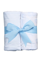 Blue Teddy Set of Two Burps