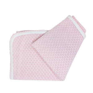Pink/White Trim No Bow Solid Color Receiving Blanket 207