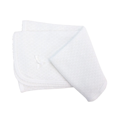 White/White Paty Knit Receiving/Swaddle Blanket #107