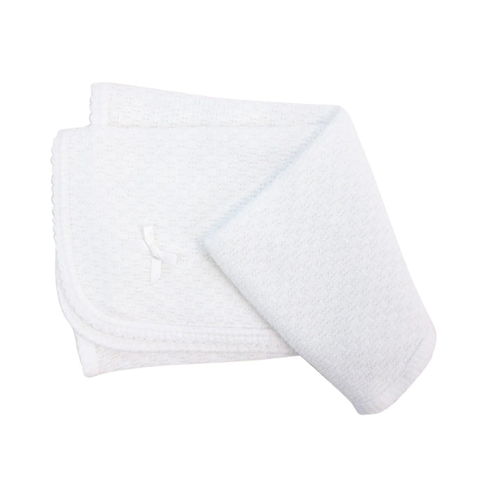 White/White Paty Knit Receiving/Swaddle Blanket #107