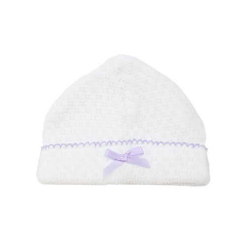 Lavender Paty Knit Saylor Beanie with or without bow #126