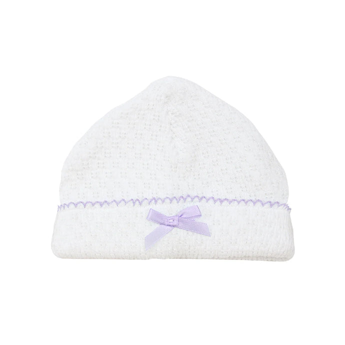 Lavender Paty Knit Saylor Beanie with or without bow #126