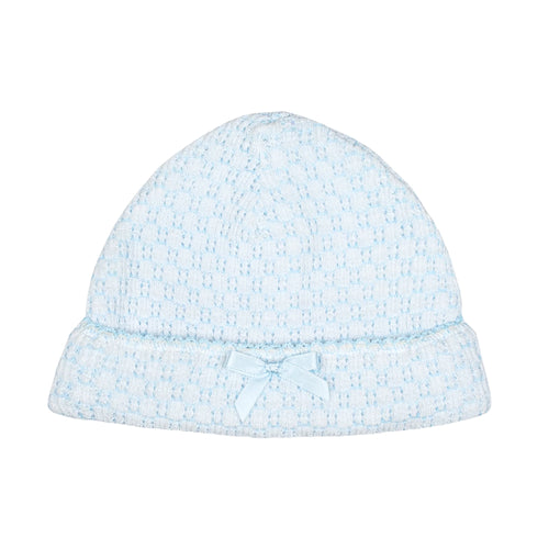 Blue Paty Knit Saylor Beanie with bow #226