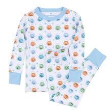 Pumpkin Party Long Pajamas - Light Blue