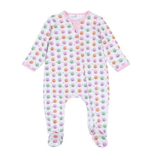 Pumpkin Party Print Zip Footie - Pink