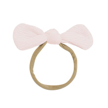 Ribbed Nylon Bow in Blush