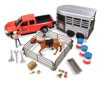Big Country Adventure 24-Piece Truck & Horse Trailer Playset