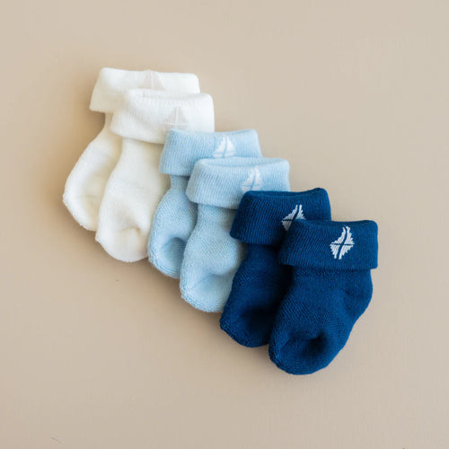 Baby 3-Pack Socks in Pastel, CLOUD/STREAM/TAHOE