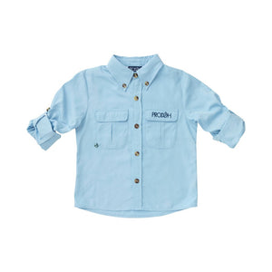 Flounders Fishing Shirt on Clear Sky