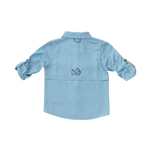 Flounders Fishing Shirt on Clear Sky