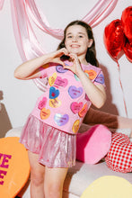 Kids Magenta Sequin Hearts Tee