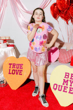 Kids Magenta Sequin Hearts Tee