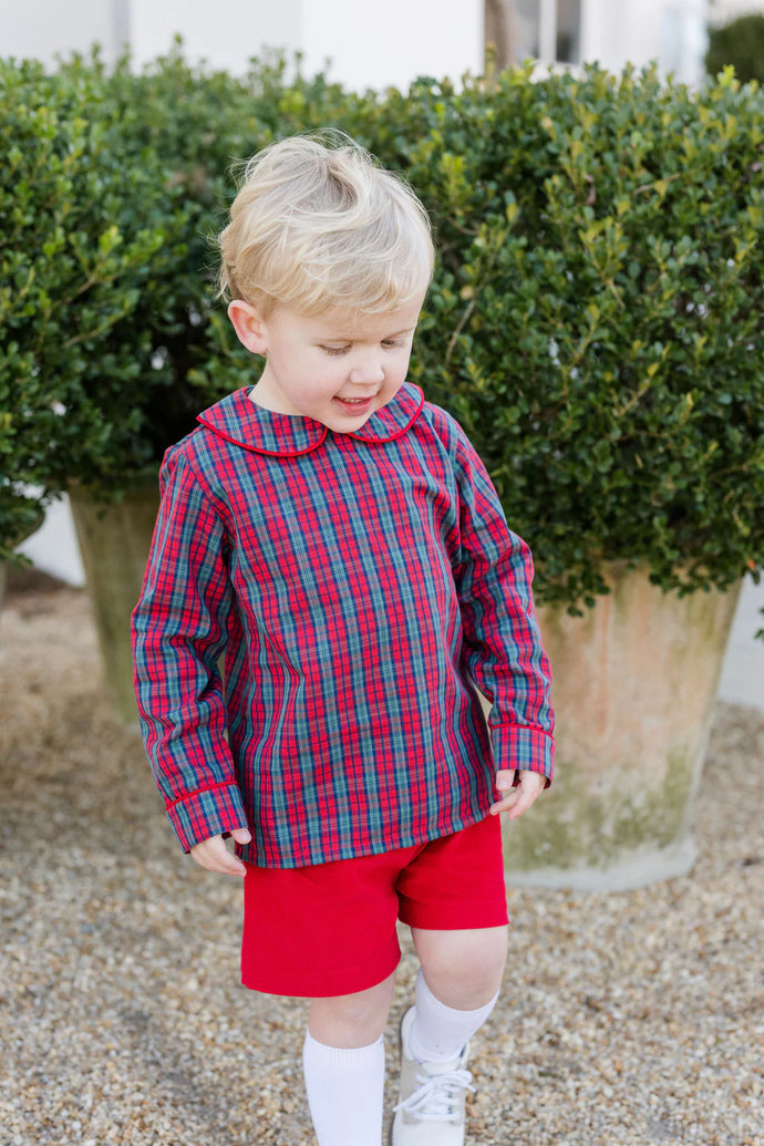 Ward Short Set, Red Christmas Plaid