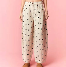 Polka Dot Wide Denim Pants