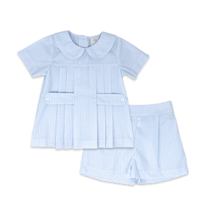 Andrew Short Set Woodford Blue Windowpane