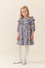 Everly Dress - True Blue Sketched Floral