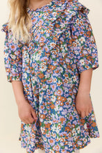 Everly Dress - True Blue Sketched Floral