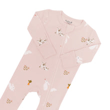 Zippered Romper in Blush Rabbit