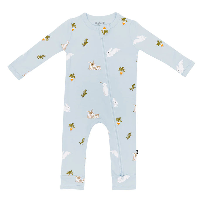 Zippered Romper in Ice Rabbit