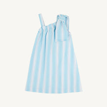 Maebelle Bow Dress Belhaven Blue Ticking Stripe