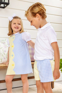 Sheffield Shorts
Buckhead Blue Gingham and Lake Worth Yellow Gingham with Worth Avenue White Stork