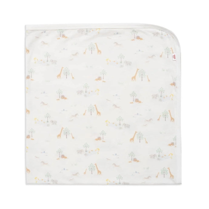 white serene safari modal baby blanket